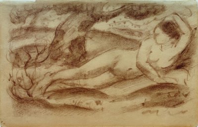 Nu féminin couché dans un paysage - Franz Marc